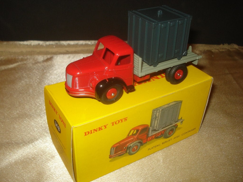 DINKY TOYS Berliet Plateau avec Container Réédition + Boîte, Ophalen of Verzenden, Nieuw, Bus of Vrachtwagen, Dinky Toys