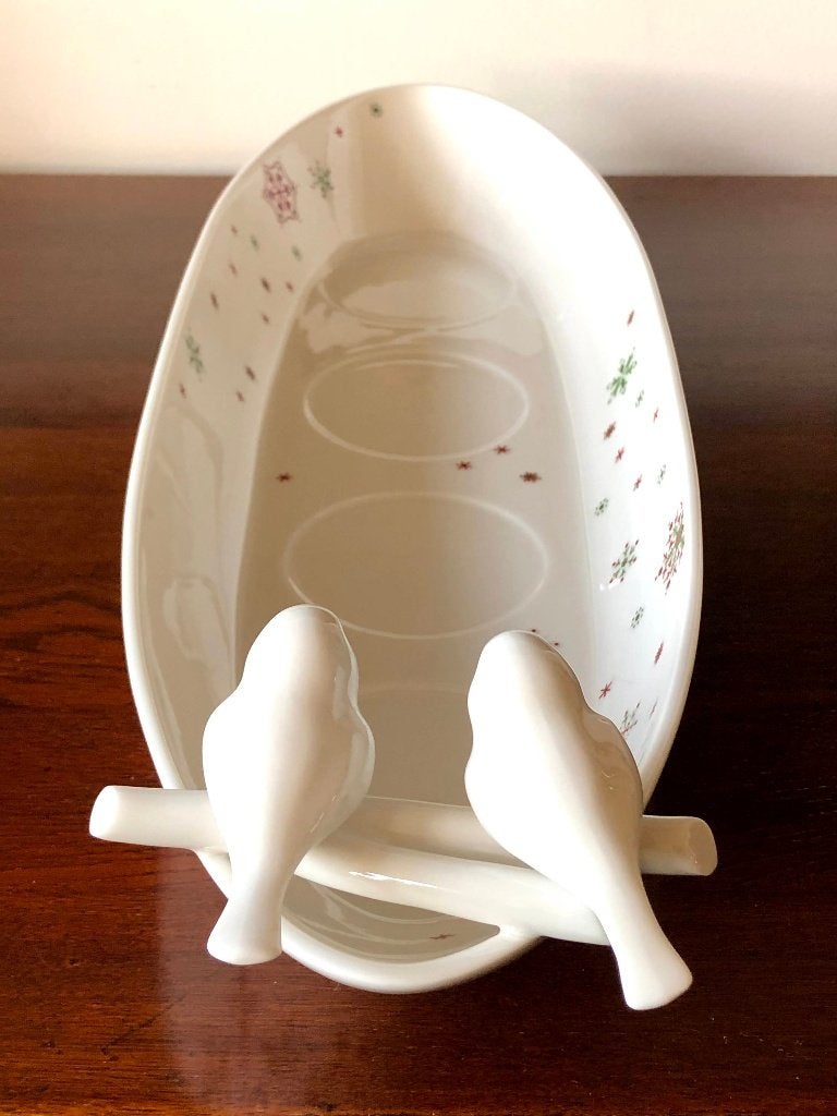 NIEUWE Villeroy & Boch kerst schaal met vogels kaarsenhouder, Divers, Noël, Neuf, Enlèvement ou Envoi