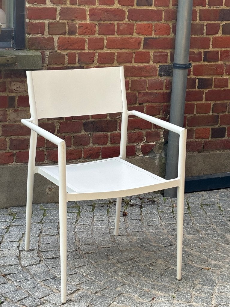 Tuinstoelen in aluminium (wit), Tuin en Terras, Ophalen, Gebruikt, Aluminium, Stapelbaar