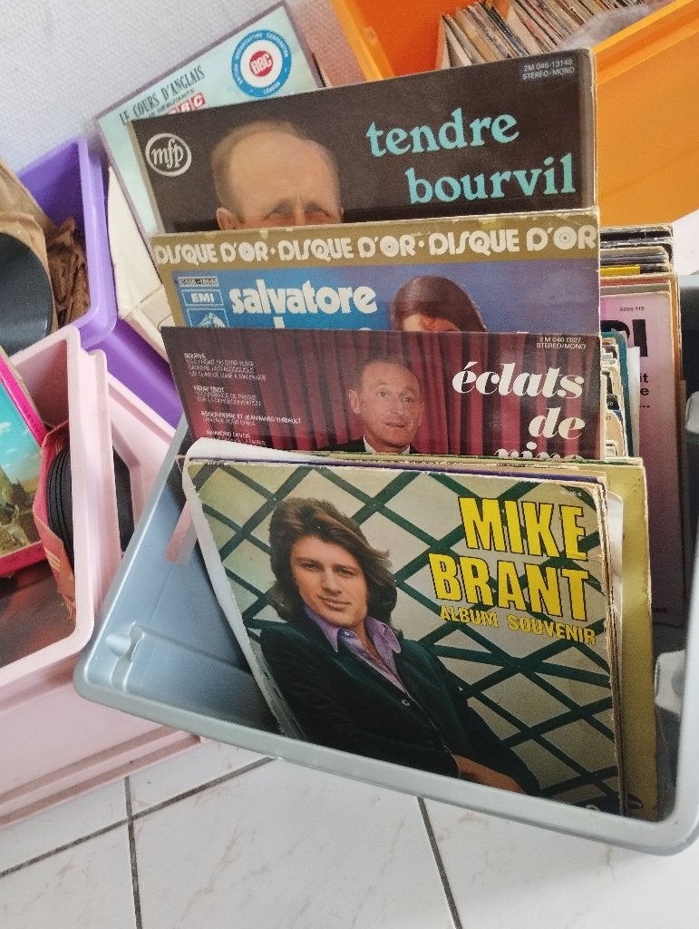 Lot de +/- 450 disques vinyles divers, Cd's en Dvd's, Vinyl | Klassiek, Ophalen, Gebruikt