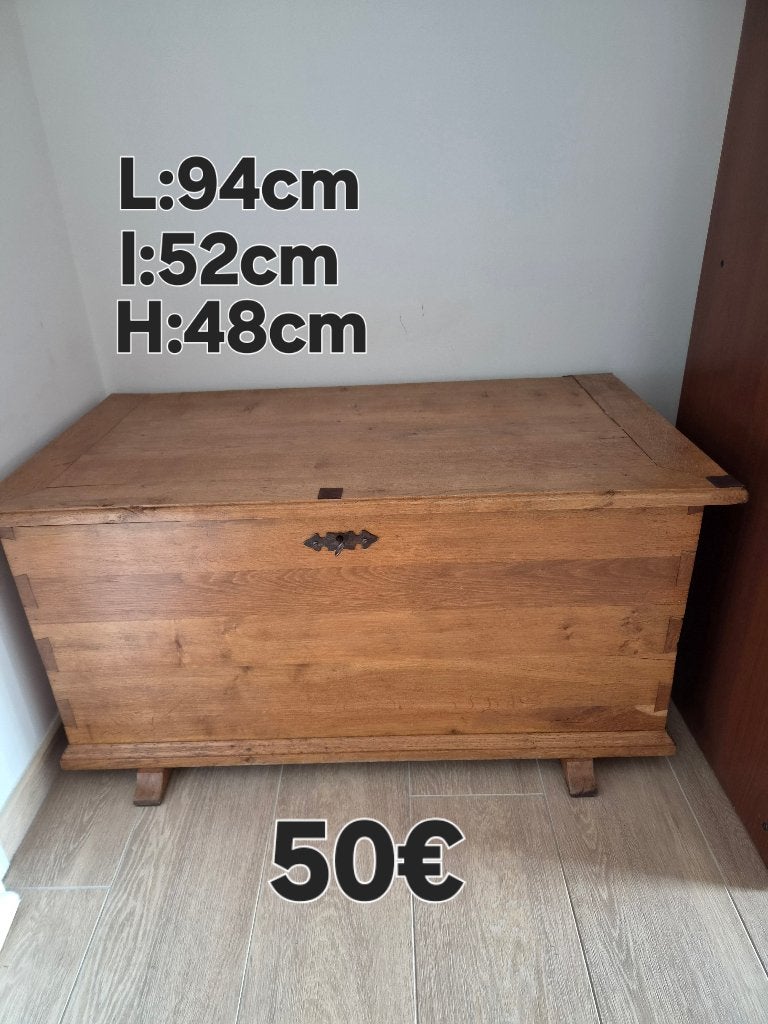 Coffre en chêne, 50 à 100 cm, Enlèvement, Utilisé, 5 – 50