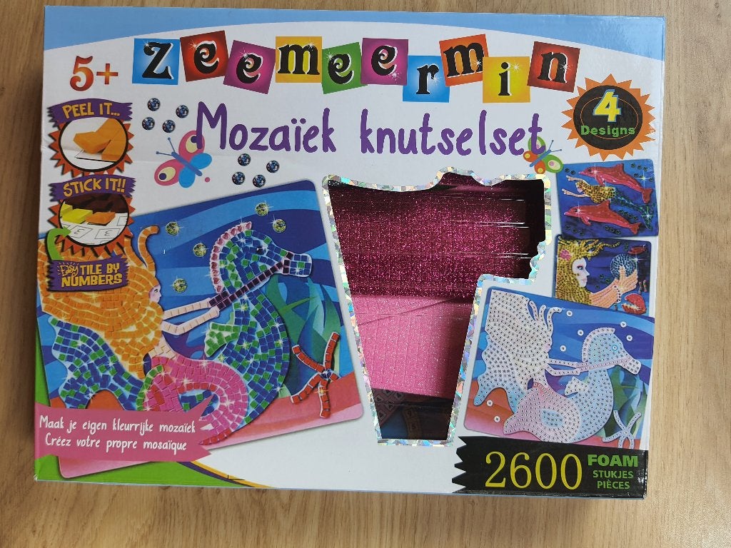 Mozaïek knutselset zeemeermin NIEUW, Hobby en Vrije tijd, Ophalen, Zelfklevend, Overige thema's, Nieuw