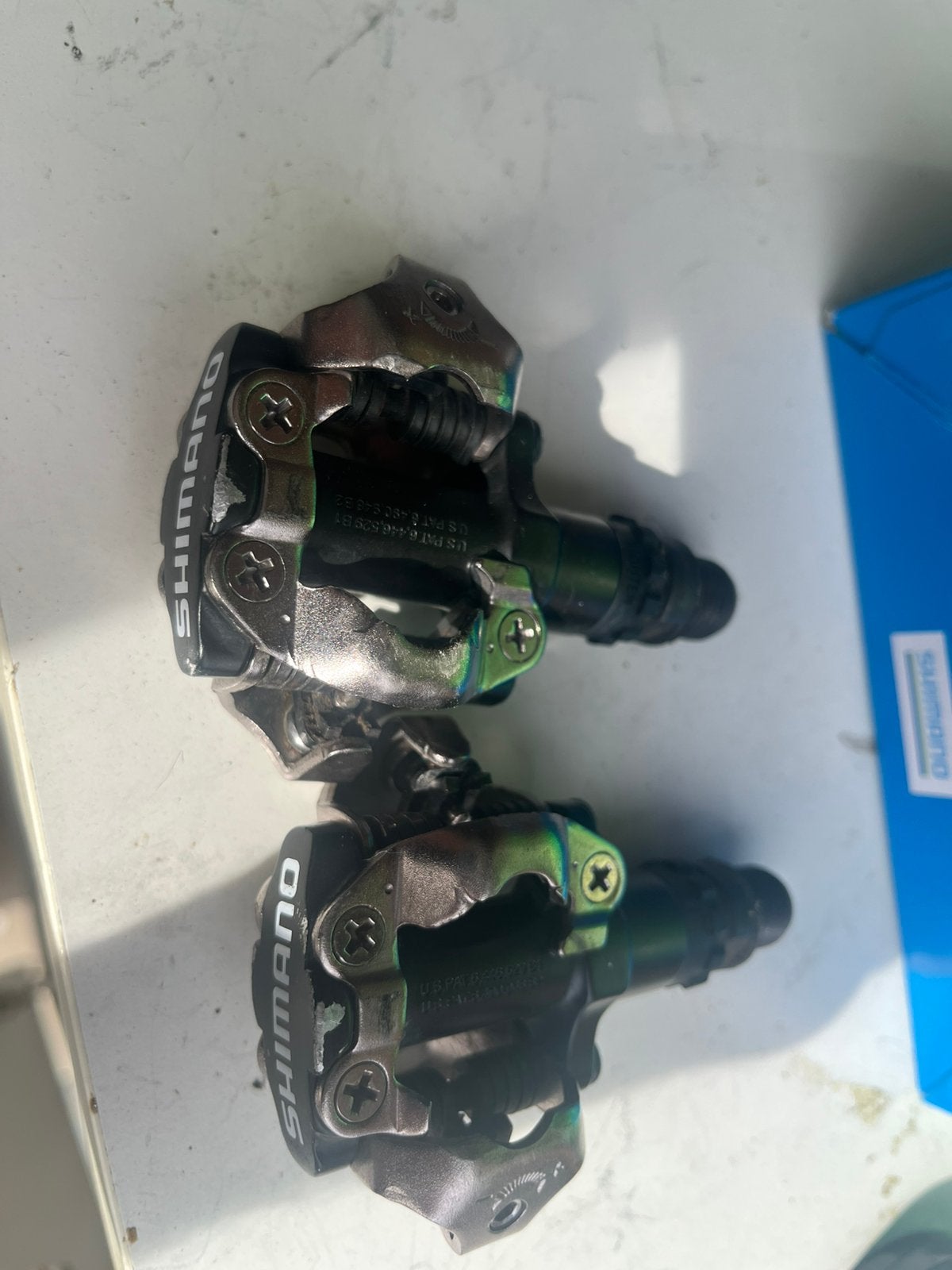 Shimano M520 spd Clipless pedalen, Fietsen en Brommers, Crankstel of Pedalen, Gebruikt, Ophalen of Verzenden, Aluminium