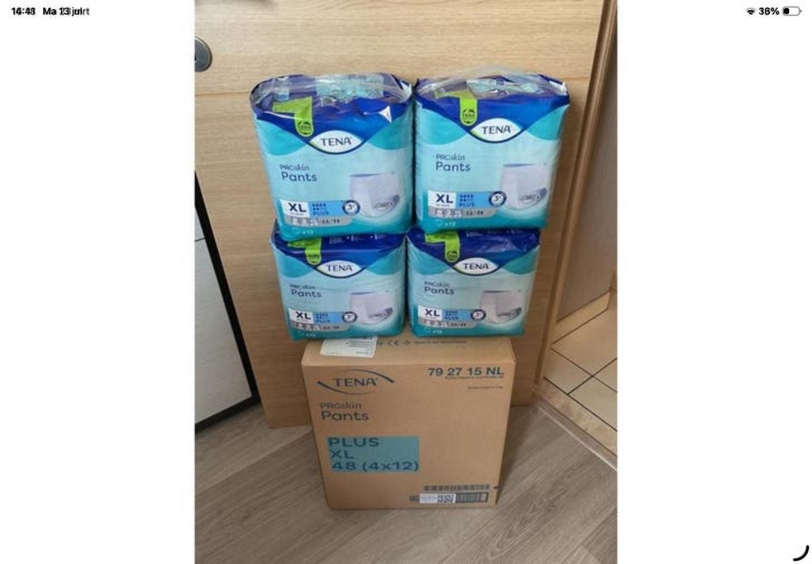 4 nieuwe pakken tena lady pamperbroek Maat XL, Ophalen of Verzenden, Nieuw