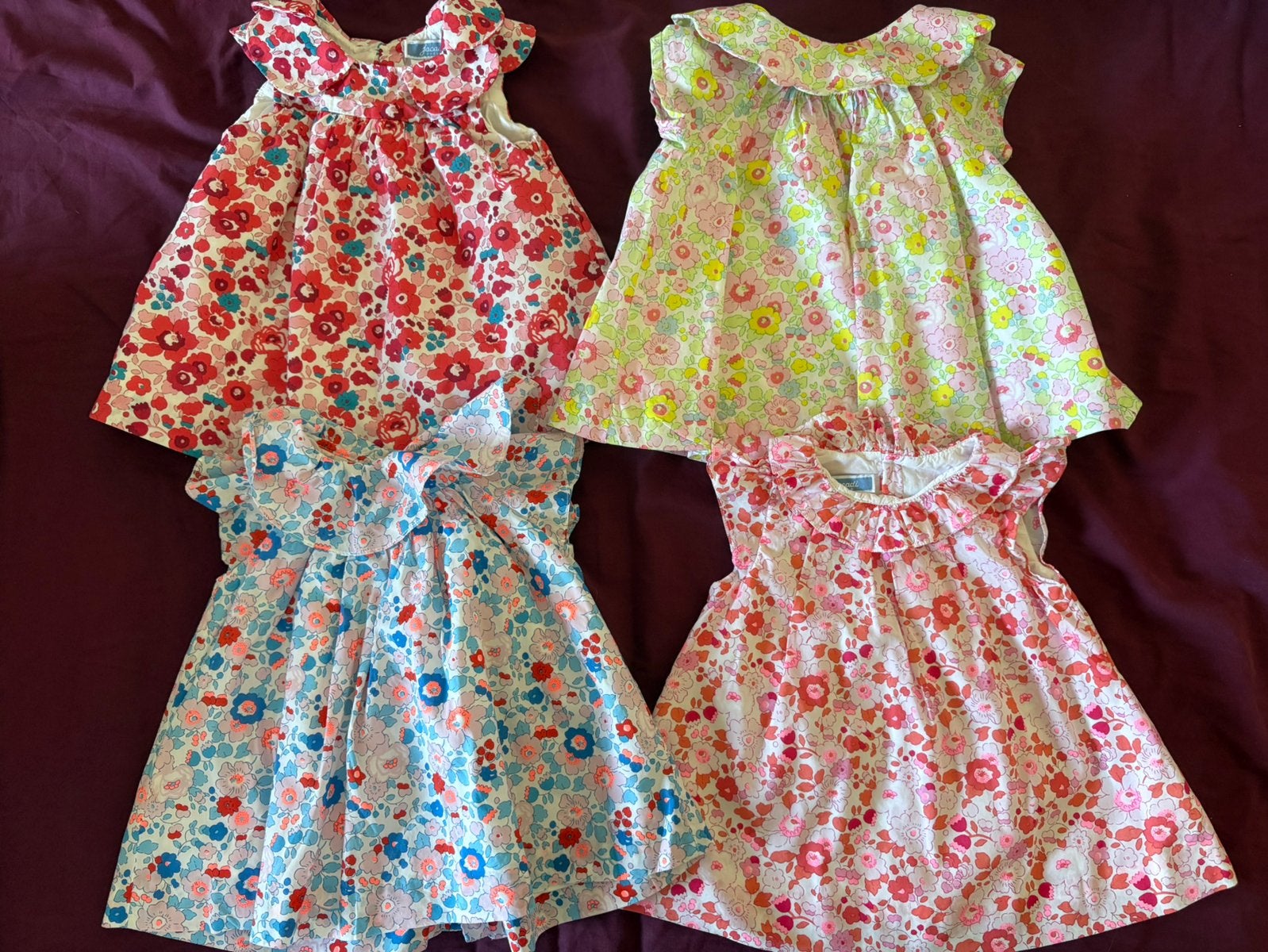 Lot de 4 robes Jacadi en Liberty - 3 mois - Parfait état, Enfants & Bébés, Enlèvement, Comme neuf