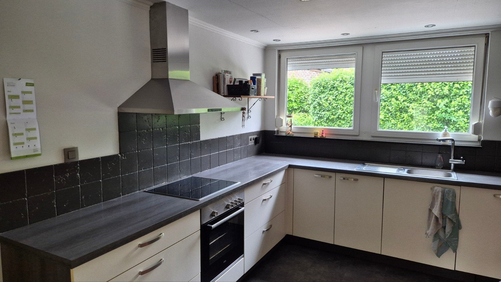 Hoek keuken 307x433, Maison & Meubles, Cuisine | Cuisines complètes, Synthétique, Enlèvement, Utilisé, Blanc
