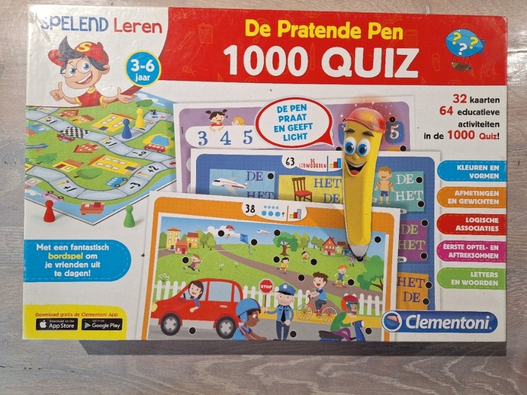 Education Clementoni - Interactieve Pen 1000 Quiz, Ophalen of Verzenden, Gebruikt, Met licht