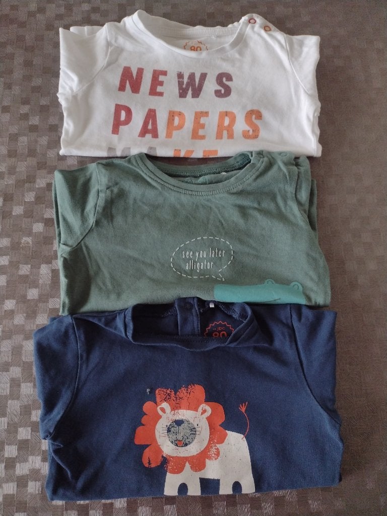 1 à 3 t-shirts à manches longues - Taille 80 - JBC, Garçon ou Fille, Comme neuf, Enlèvement, Chemisette ou Manches longues