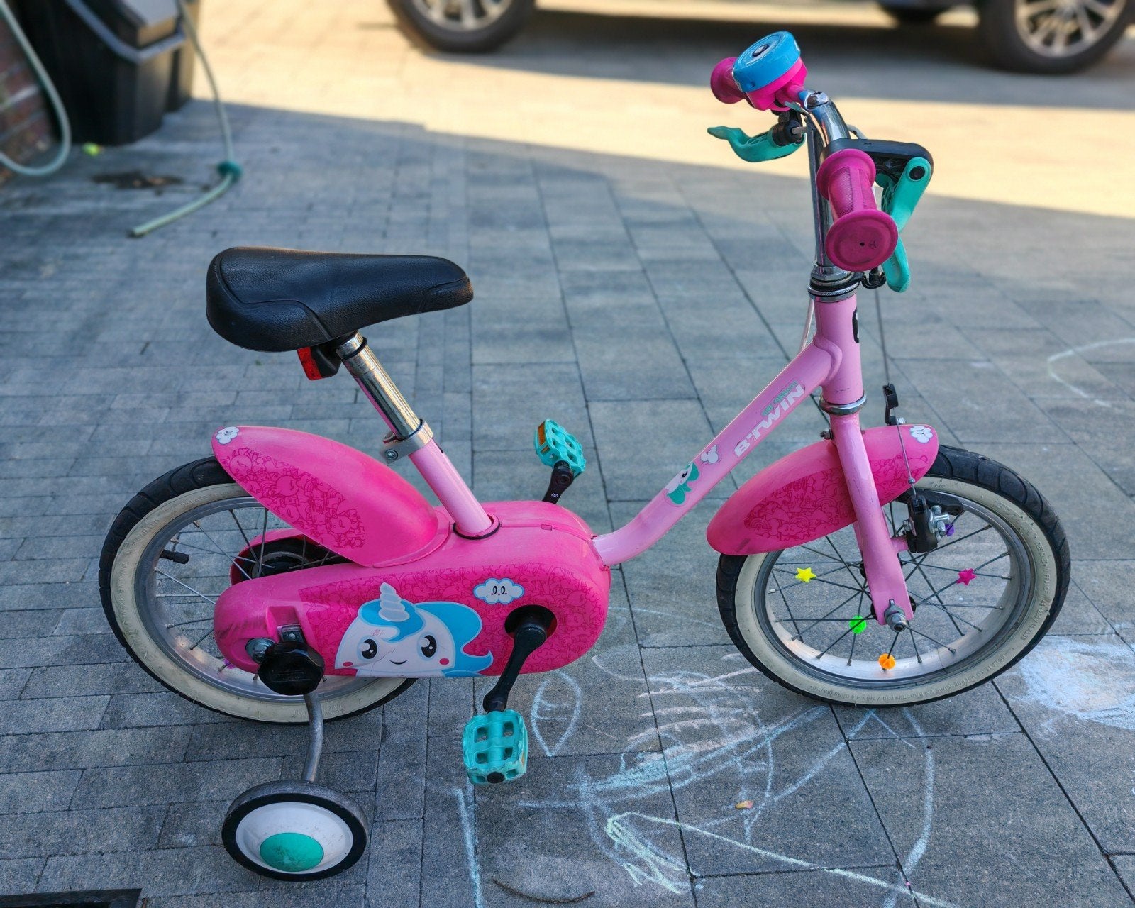 Meisjesfiets 14 inch met zijwieltjes, Enlèvement, Stabilisateurs