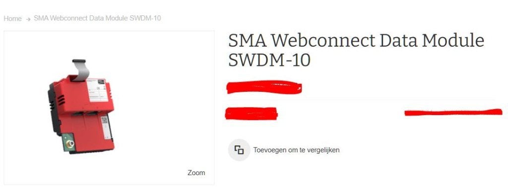 Ik zoek SMA Web connect Data Module SWDM-10, Ophalen of Verzenden, Gebruikt