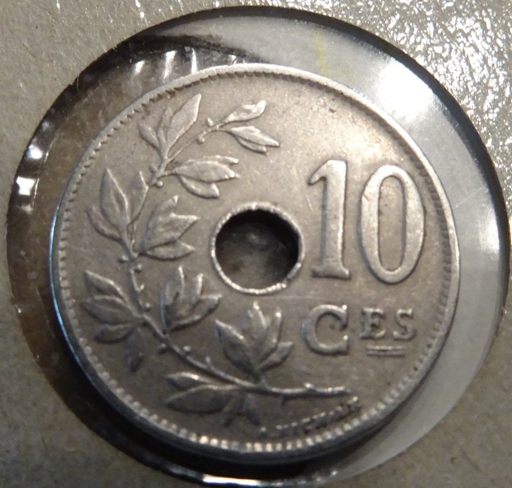 Belgische 10 Cent 1920 Franstalig ES dubbel onderlijnd, Ophalen of Verzenden, Overig, Losse munt