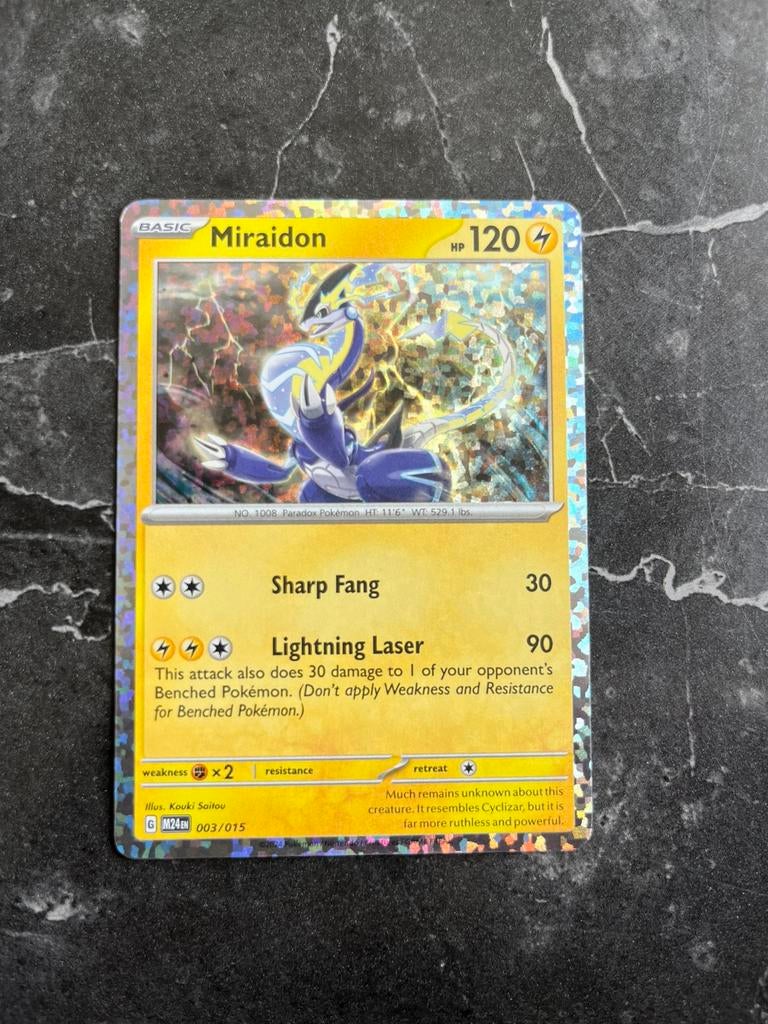 Miraidon 003/015 McDonald’s Pokemon Card Holo NM, Hobby en Vrije tijd, Ophalen of Verzenden, Zo goed als nieuw