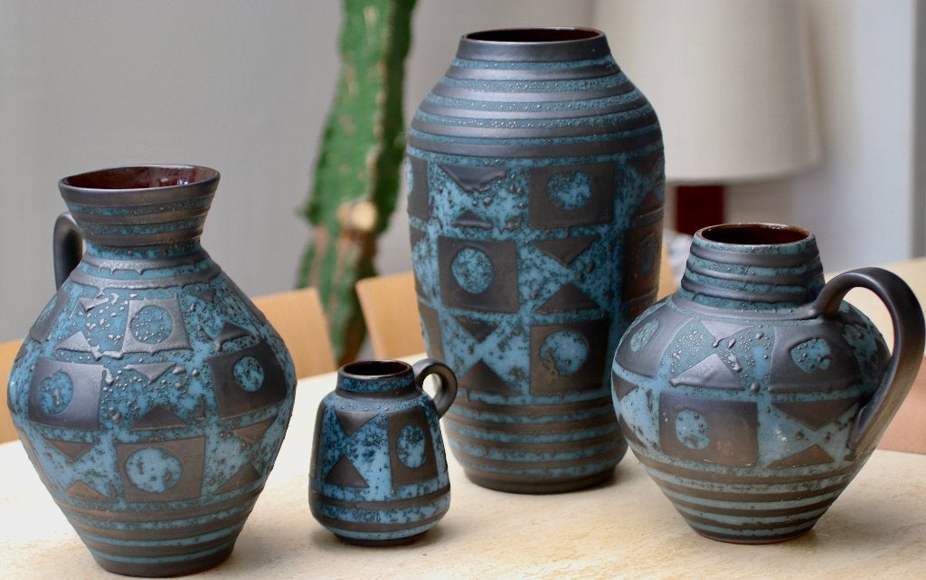 lot vase céramique Fat Lava Ankara Carstens 1960 vintage, Antiquités & Art, Enlèvement ou Envoi
