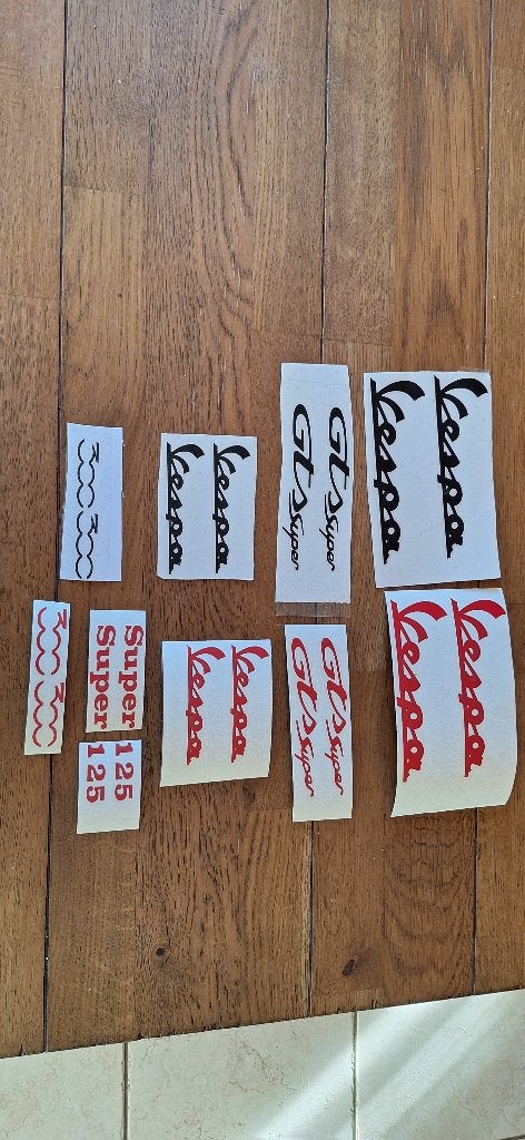 Vespa stickers rood & zwart, Ophalen, Nieuw