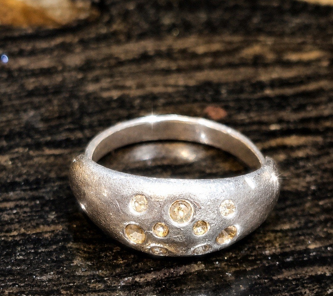 BAGUE EN ARGENT AVEC STRASS, Neuf, Enlèvement ou Envoi, Argent, Argent