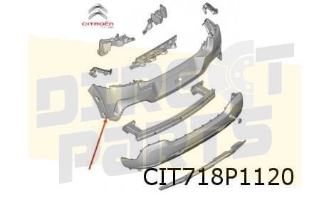 Citroën C4 Cactus (2/18-) achterbumper (Te Spuiten) (Bij dod, Neuf, Arrière, -, -