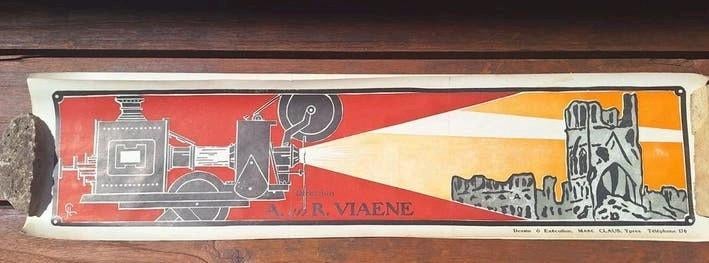 YPRES A. R. Viaene. c. 1918. 18x73 cm Affiches belges, Verzamelen, Posters, Ophalen of Verzenden