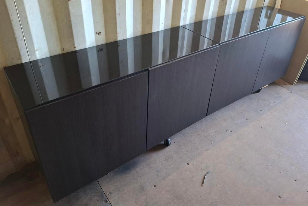 IKEA BESTÅ-opbergkast met ophangsysteem, Huis en Inrichting, Kasten | Dressoirs, Ophalen, Gebruikt, 100 tot 150 cm, Met deur(en)