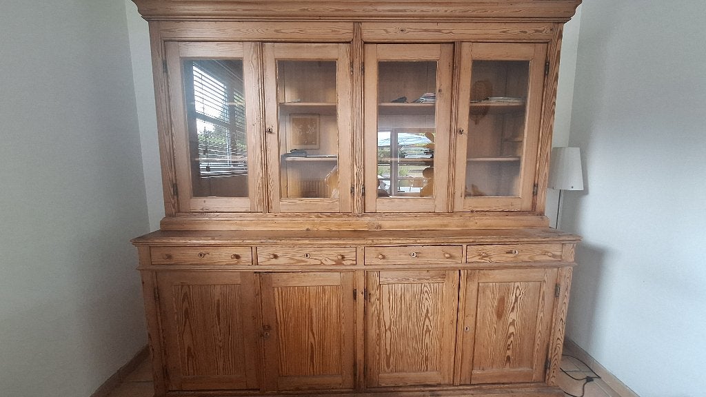 Antieke Vitrinekast, Huis en Inrichting, Kasten | Buffetkasten, Gebruikt, 200 cm of meer, Met lade(s), 200 cm of meer