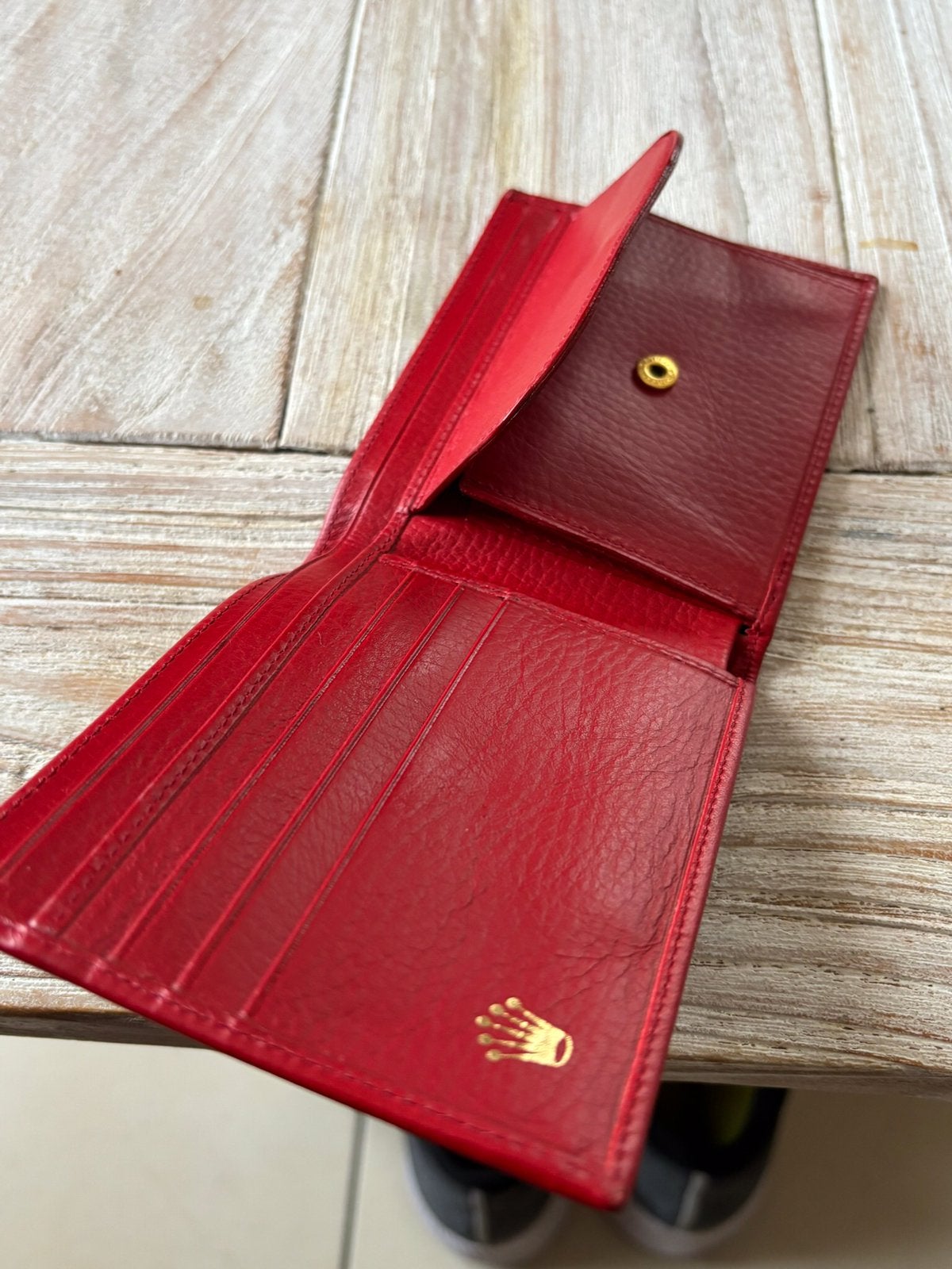 Nieuw Rolex portefeuille rood leder., Handtassen en Accessoires, Overige Accessoires, Ophalen of Verzenden