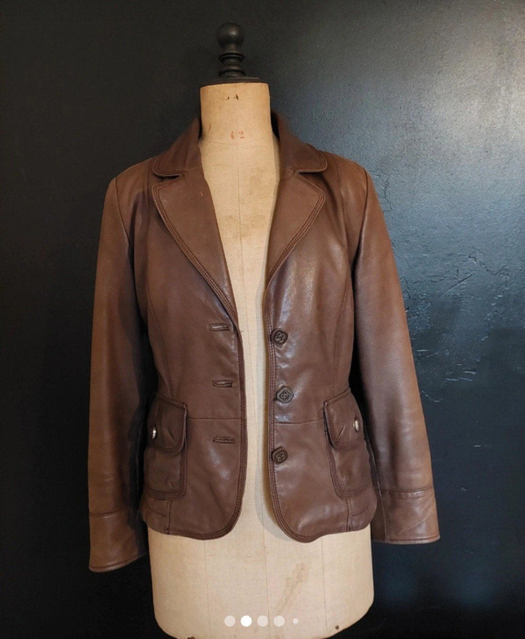 Vintage leren vest Giovane san Martino, Bruin, Giovane San Martino, Maat 46/48 (XL) of groter, Ophalen of Verzenden