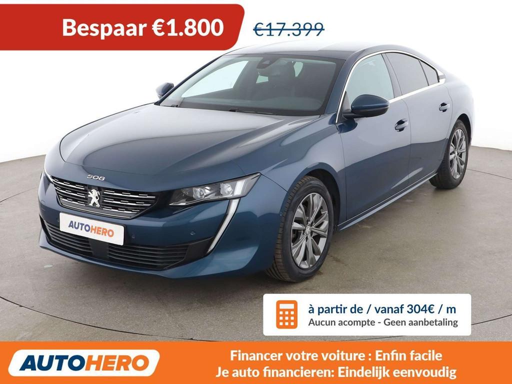 Peugeot 508 1.6 PureTech Allure Pack (bj 2019, automaat), Auto's, Peugeot, Lichtsensor, Gebruikt, Blauw, 181 pk
