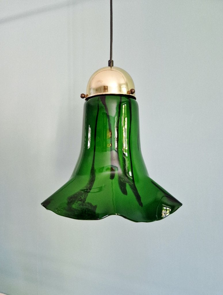 Suspension en opaline verte marbrée, Peill & Putzler, 1970, Enlèvement ou Envoi