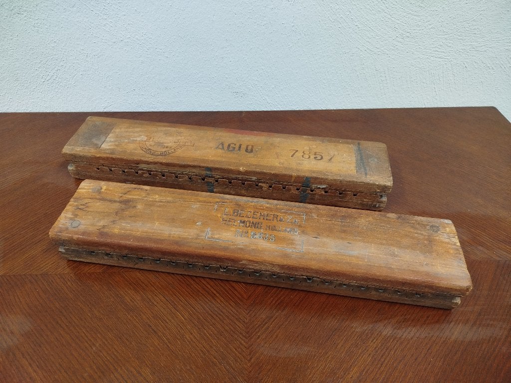 Set antieke houten sigarenmallen L. Bezemer & Zn (Helmond), Antiek en Kunst, Ophalen of Verzenden