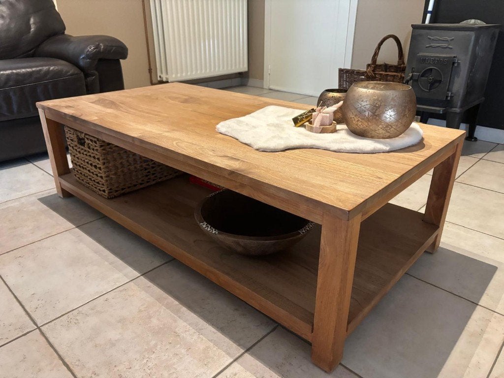 Salontafel, Huis en Inrichting, Ophalen, Gebruikt, 100 tot 150 cm, Teakhout