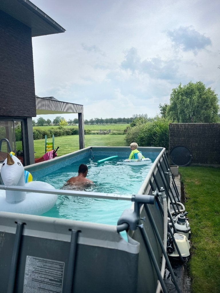Zwembad intex, Jardin & Terrasse, Piscines, Enlèvement, Utilisé, Rectangulaire, 400 cm ou plus
