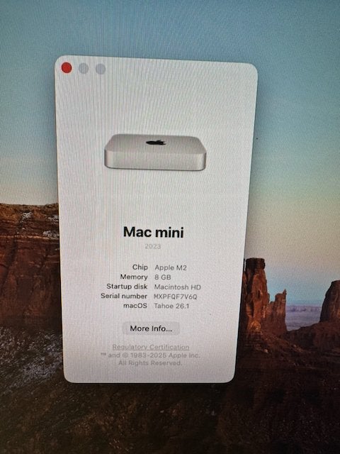 Mac Mini M2 (2023) - 8 GB RAM/512 GB SSD, Mac Mini, Onbekend, 8 GB, SSD