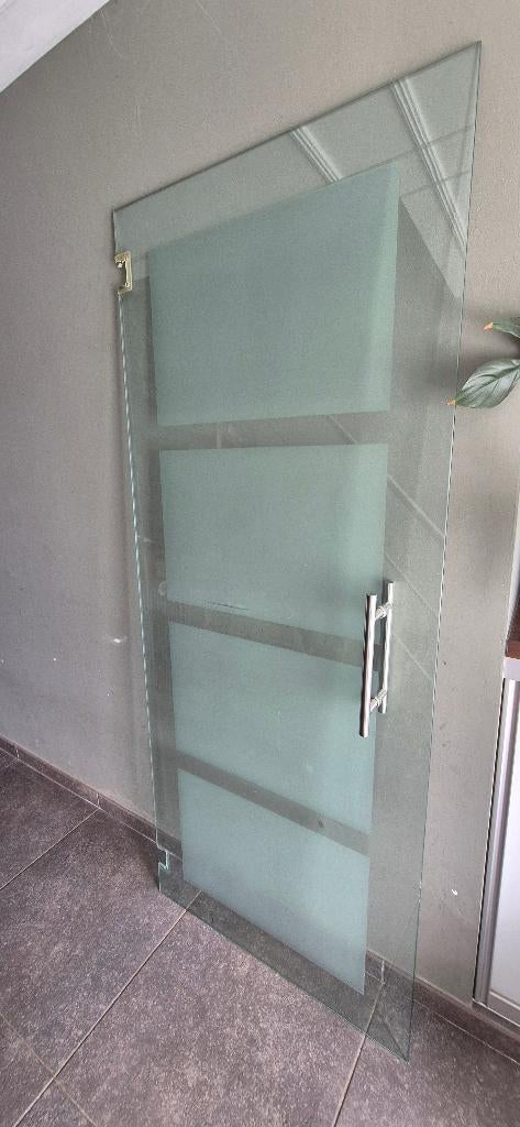 Glazen binnendeur (201x83), Doe-het-zelf en Bouw, Ophalen, Gebruikt, 80 tot 100 cm, Binnendeur
