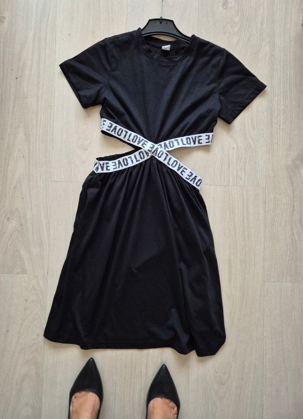 Petite robe noire 38 découpée à la taille, coton élastique, Kleding | Dames, Pyjama's, SHEIN, Ophalen of Verzenden, Gedragen, Maat 38/40 (M)