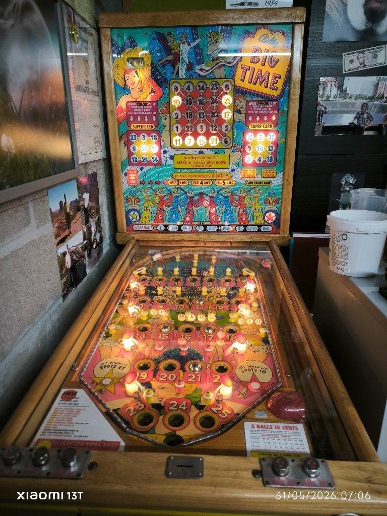 BINGO MECANIQUE BALLY BIG TIME 1954, Verzamelen, Ophalen, Gebruikt, Met sleutels