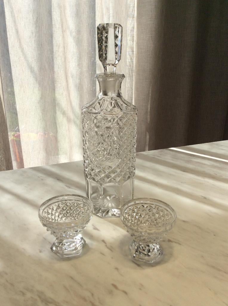 Boheems kristallen decanterset, Antiek en Kunst, Antiek | Glaswerk en Kristal, Ophalen of Verzenden