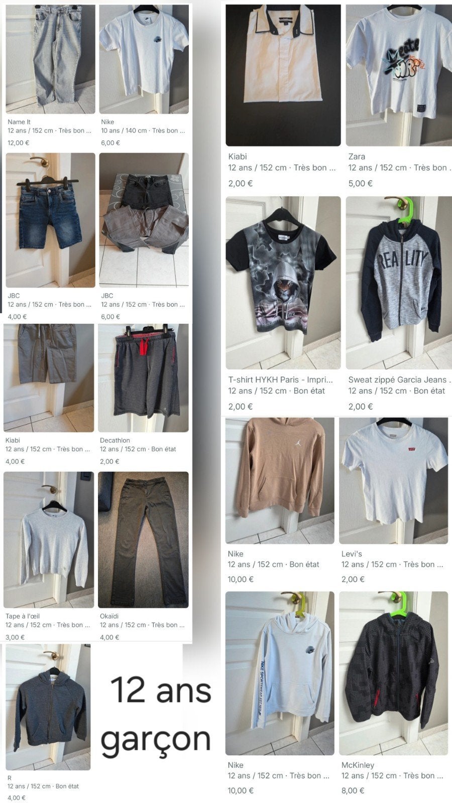 Lot de vêtements pour garçon de 8 à 15 ans Wiers., Enfants & Bébés, Enlèvement, Utilisé, Garçon