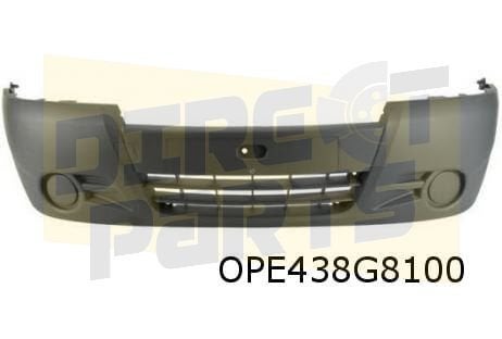 Opel Vivaro A (8/06-) voorbumper (niet bij ml / Donkergrijs), -, -, Opel, Nieuw