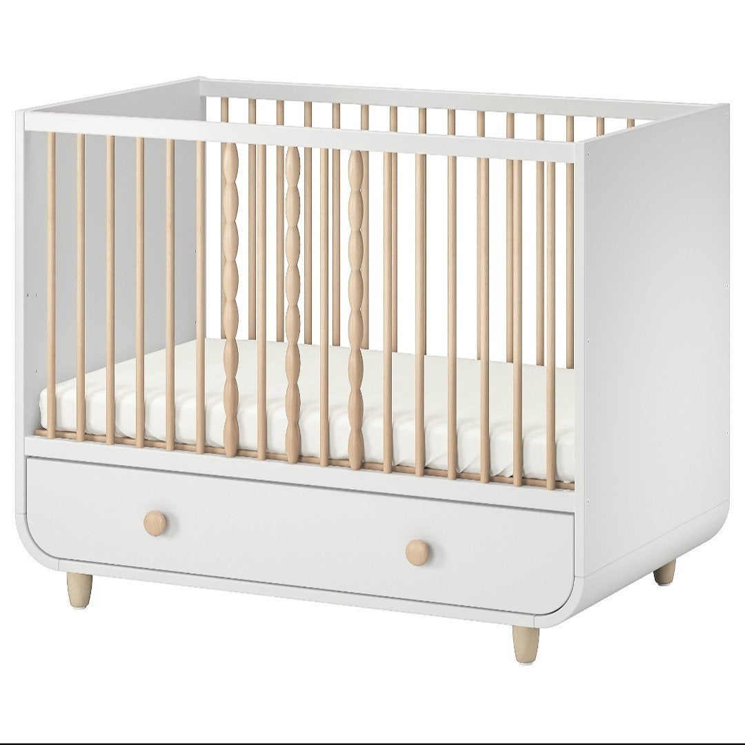 Myllra babybed met lade wit 60x120, Enlèvement, Comme neuf