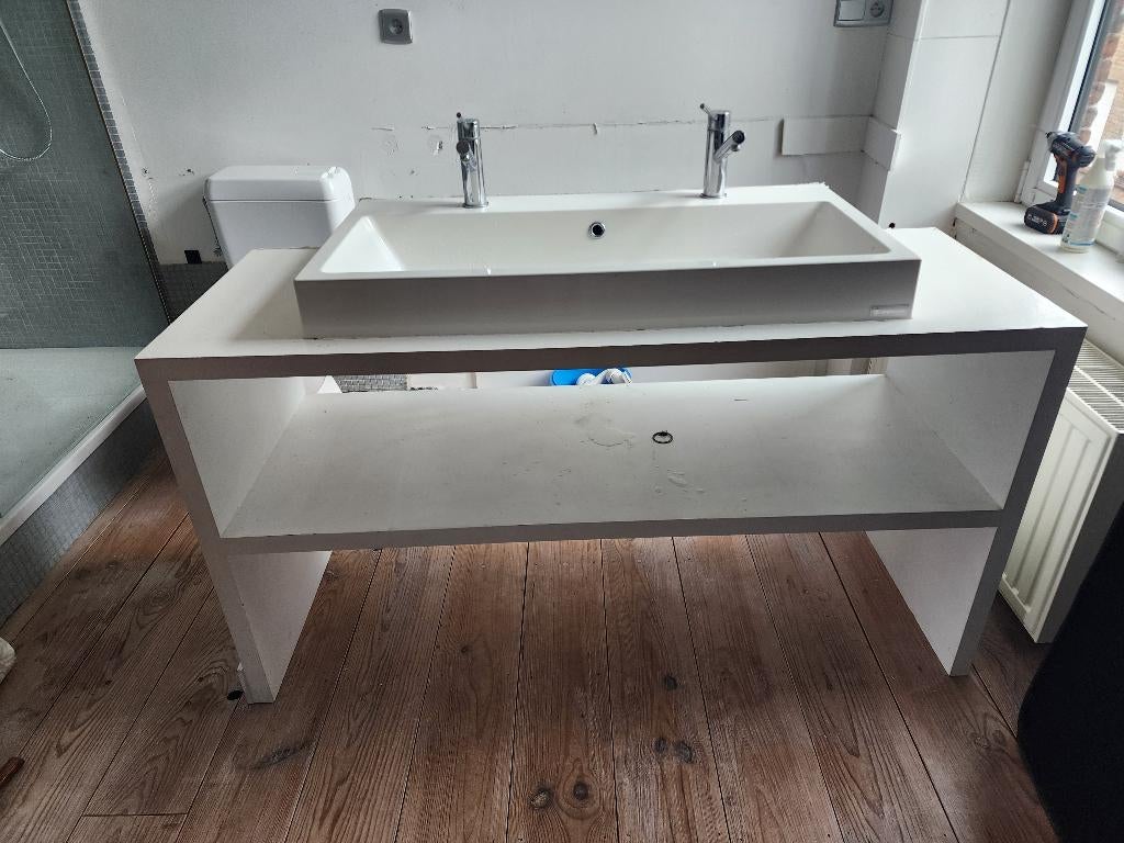 Gratis wastafel incl meubel en kranen, Enlèvement, Utilisé, Lavabo