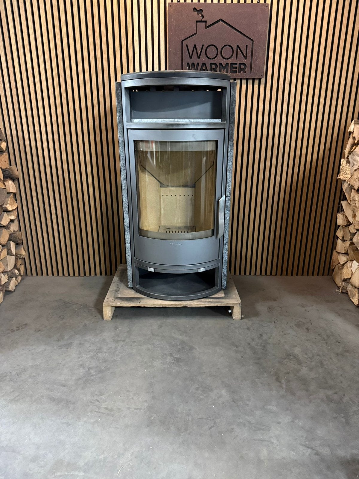 25201 Speksteenkachel Oranier Polar 9kw, Ophalen, Gebruikt, Houtkachel, Vrijstaand