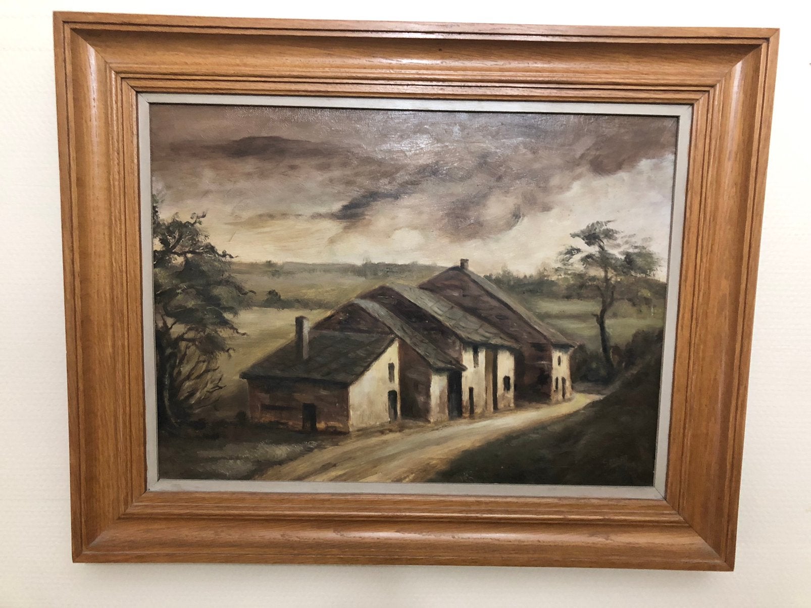 Peinture sur toile "Petite maison à la campagne" serrin 1965, Antiquités & Art, Art | Peinture | Classique, Peinture à l'huile