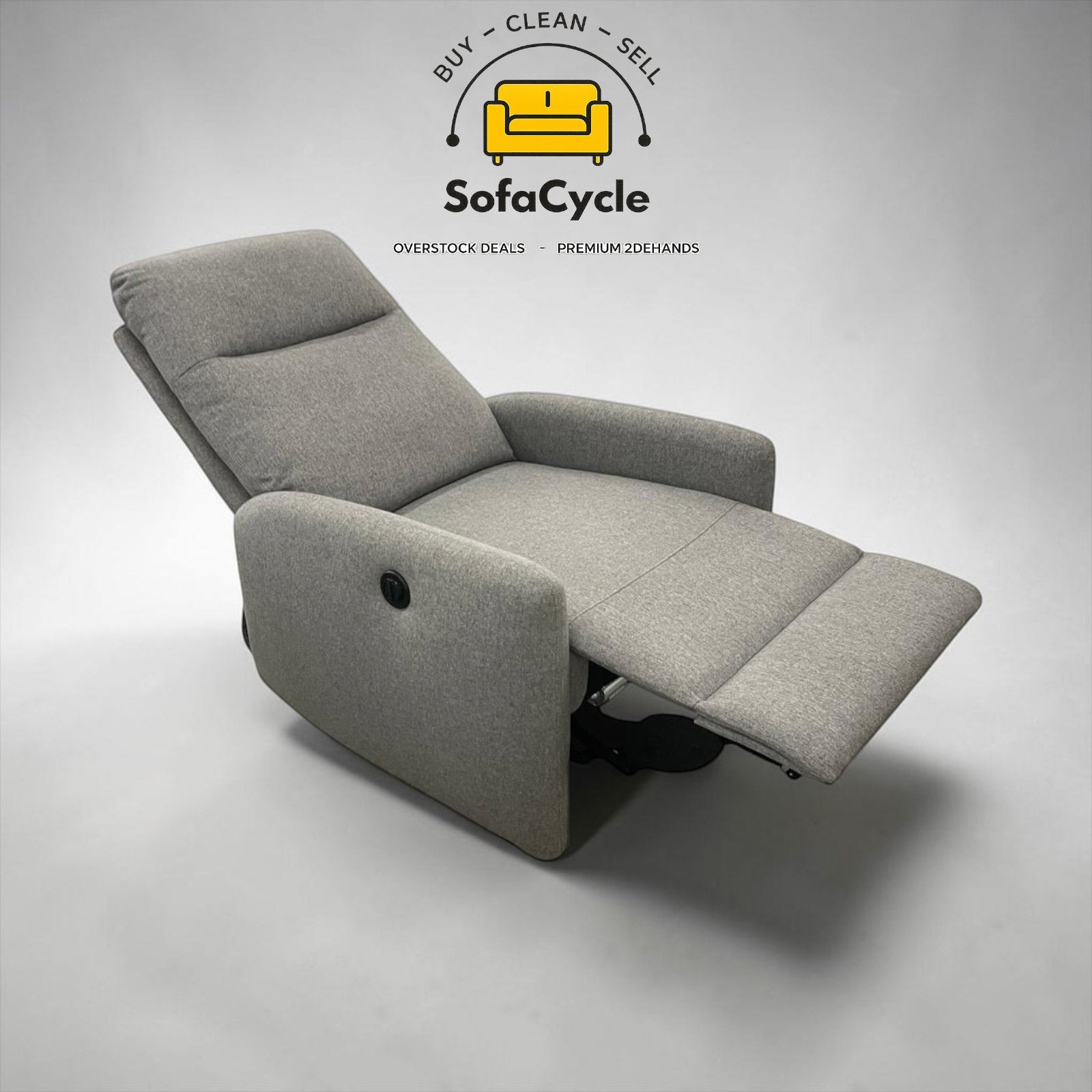 Grijze Elektrische Relaxfauteuil - Levering aan huis, Huis en Inrichting, Ophalen of Verzenden, Stof, SofaCycle, Info@sofacycle.be