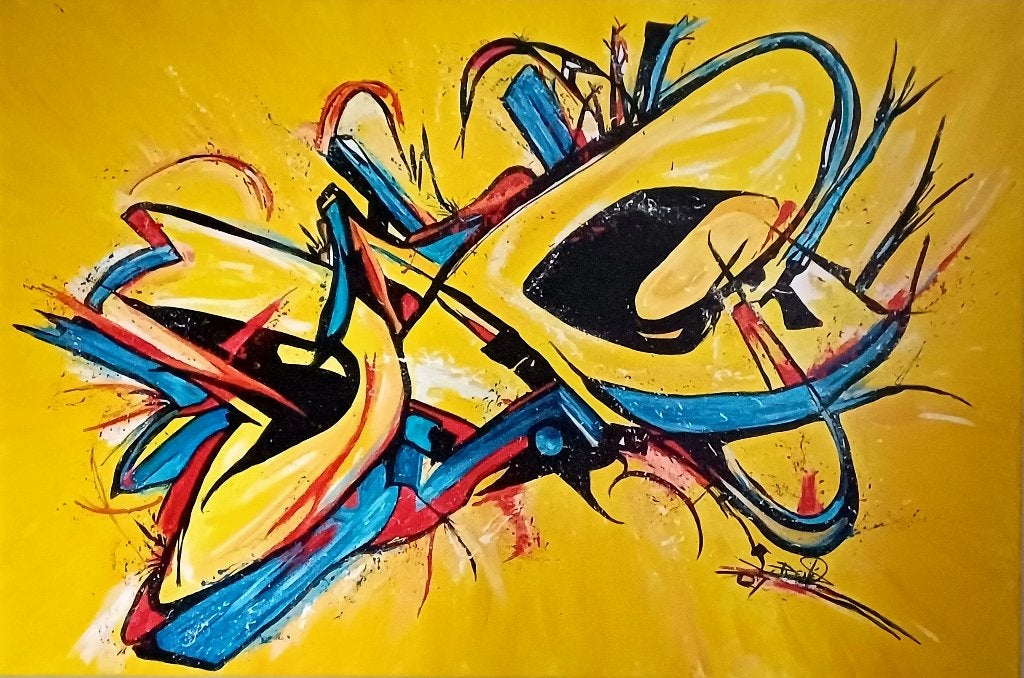 GROOT CANVAS VAN ARTSTREET EN HERMAN BROOD STIJL, Antiek en Kunst, Kunst | Schilderijen | Modern, Ophalen of Verzenden