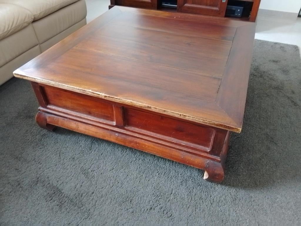 Salontafel koloniale stijl., Moins de 50 cm, 50 à 100 cm, Carré, Enlèvement