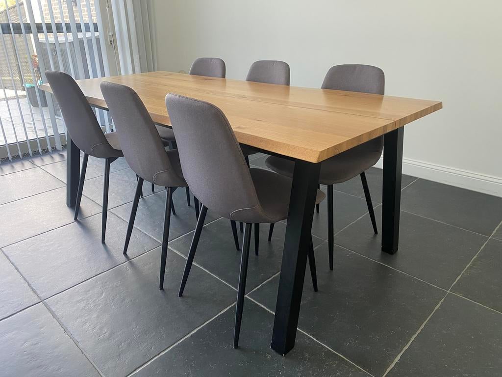Tafel met 6 stoelen, Ophalen, Gebruikt, 200 cm of meer, 50 tot 100 cm