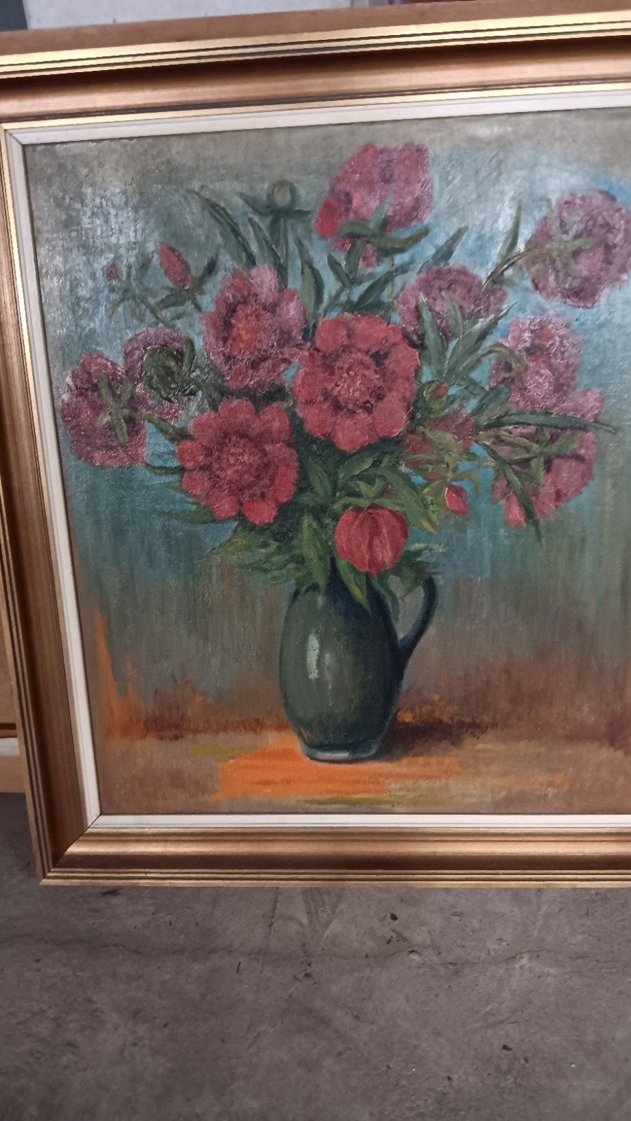 schilderij bloemen Miel Moorkens 1966, Antiquités & Art, Enlèvement, Fleurs