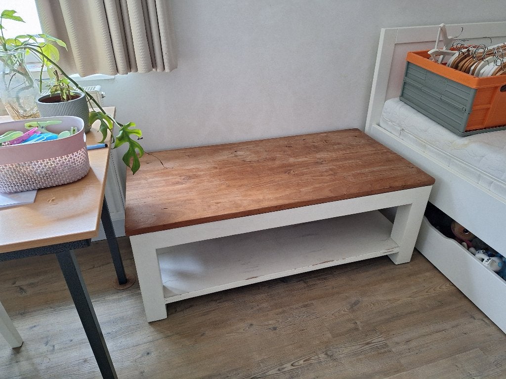 Salontafel in hout - teak, Maison & Meubles, Enlèvement, Utilisé, Teck
