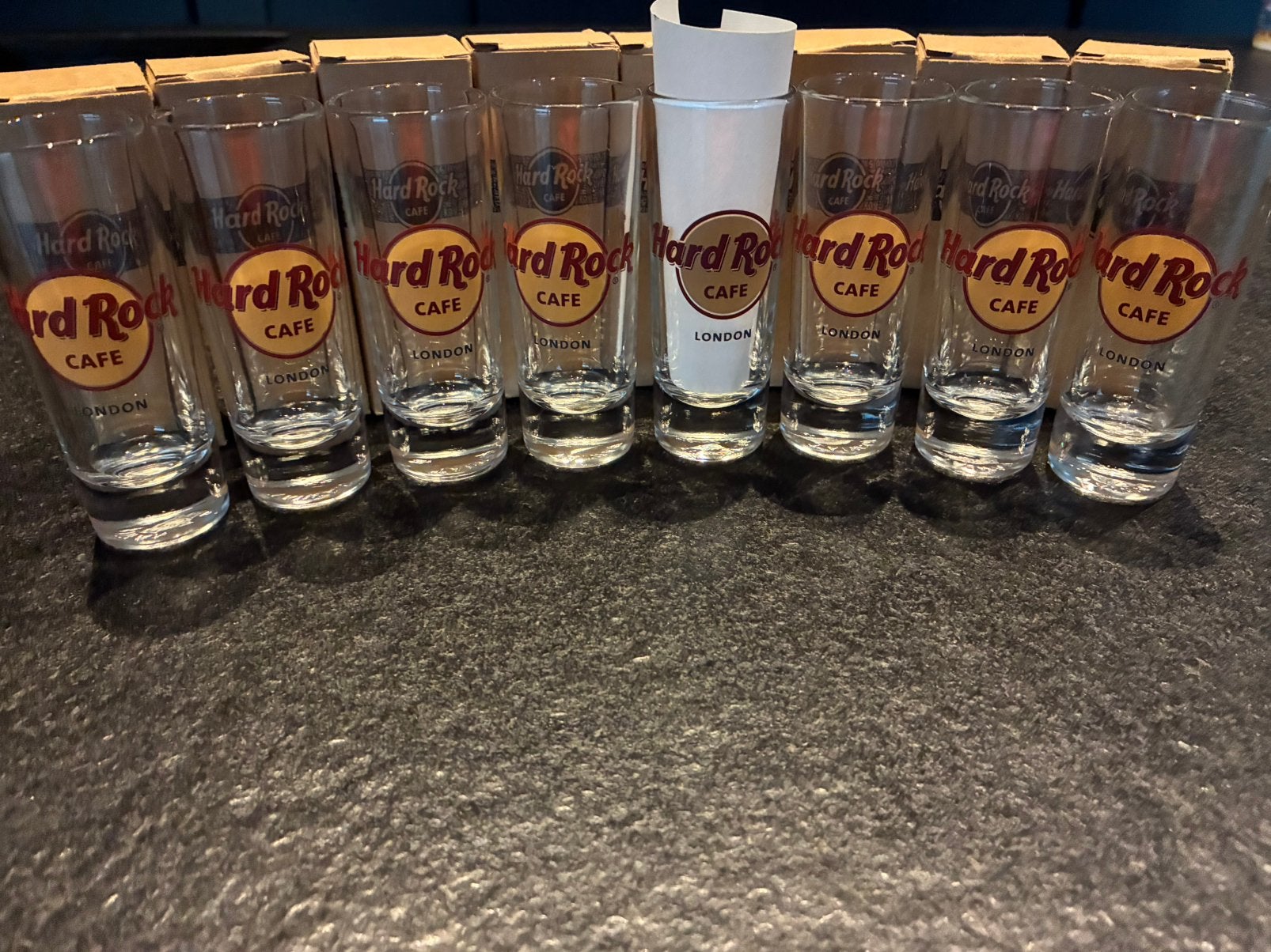 Hard Rock Cafe Londen 8 stuks, Collections, Verres & Petits Verres, Neuf, Enlèvement
