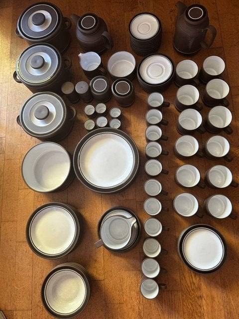 Prachtig vintage servies Hornsea 'Contrast' (1977) Engeland, Antiek en Kunst, Antiek | Servies compleet, Ophalen
