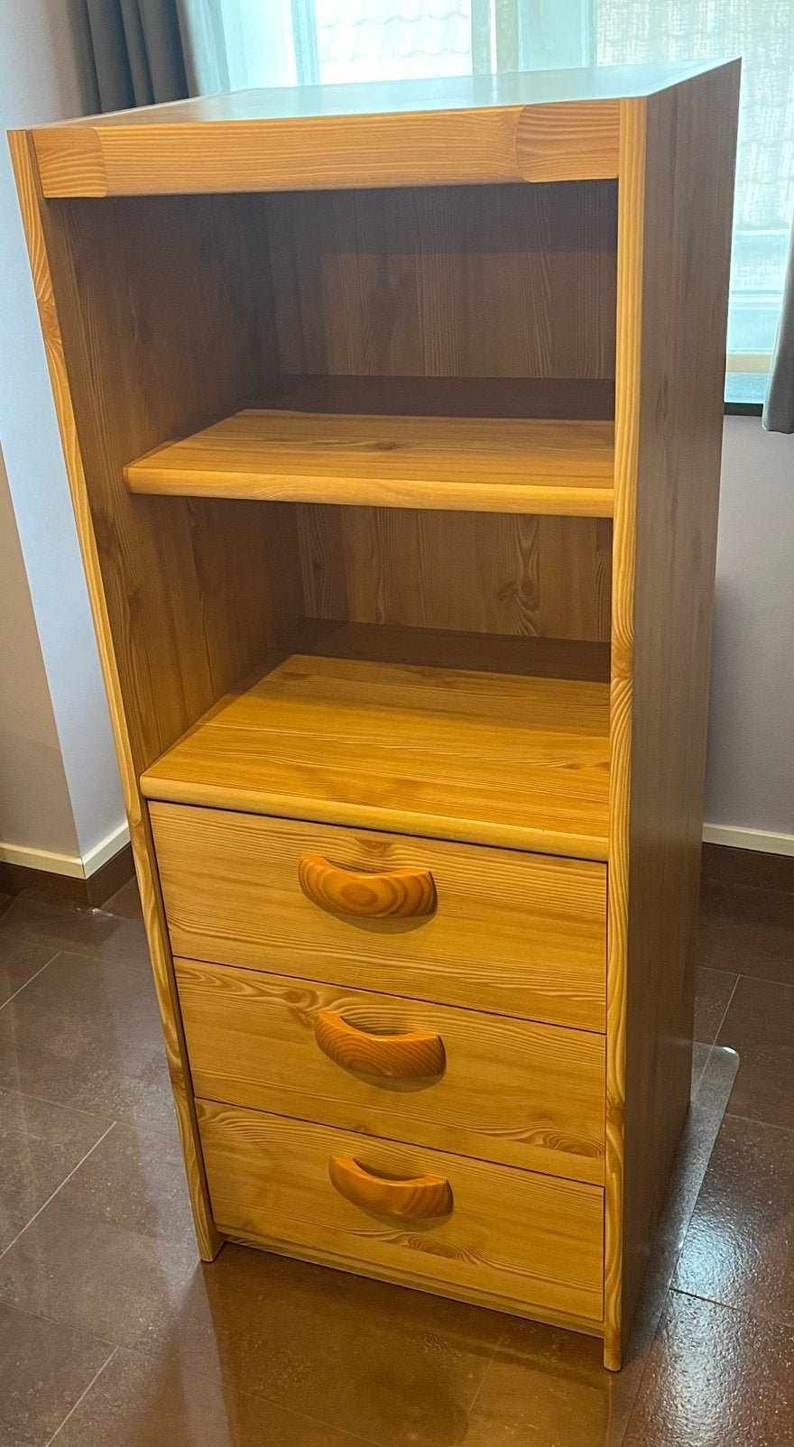 Boek- en/of stereomeubel met onderaan 3 laden., Huis en Inrichting, Ophalen, Minder dan 50 cm, Gebruikt, 100 tot 150 cm
